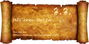 Hübner Hella névjegykártya